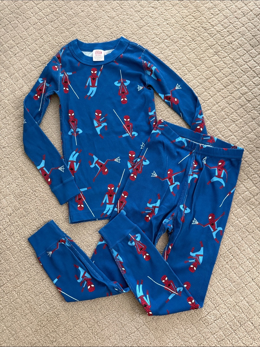 Hanna Andersson Blue Spider Man Kids Pajama Set